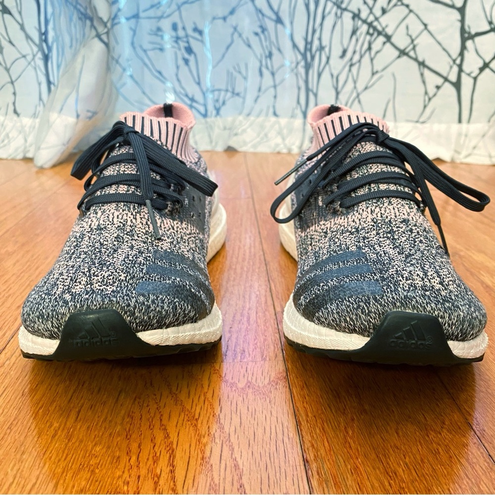 ADIDAS black pink carbon white knit no tongue ULTRABOOST UNCAGED SNEAKERS - Picture 3 of 9